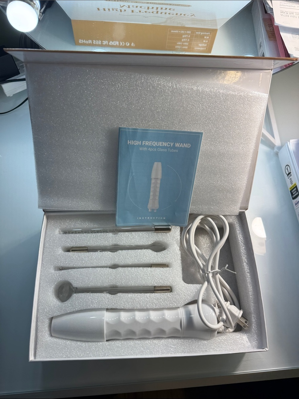High Frequency Wand Facial Device – White